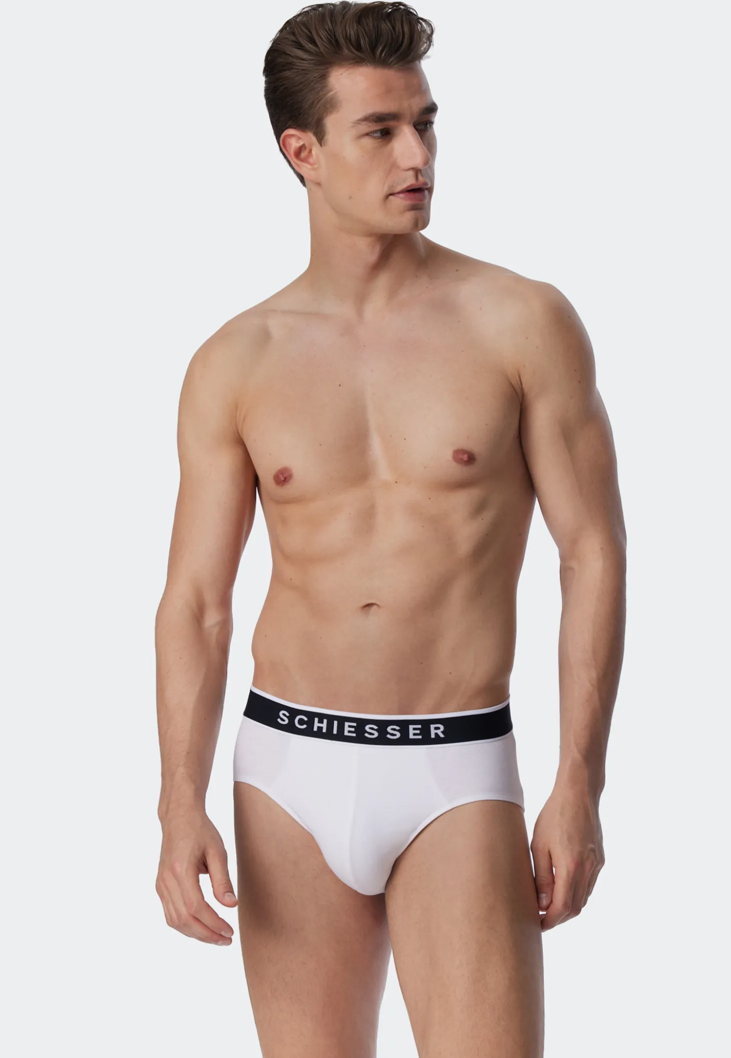 Rio-Slips 3er-Pack Webgummibund weiß - 95/5
