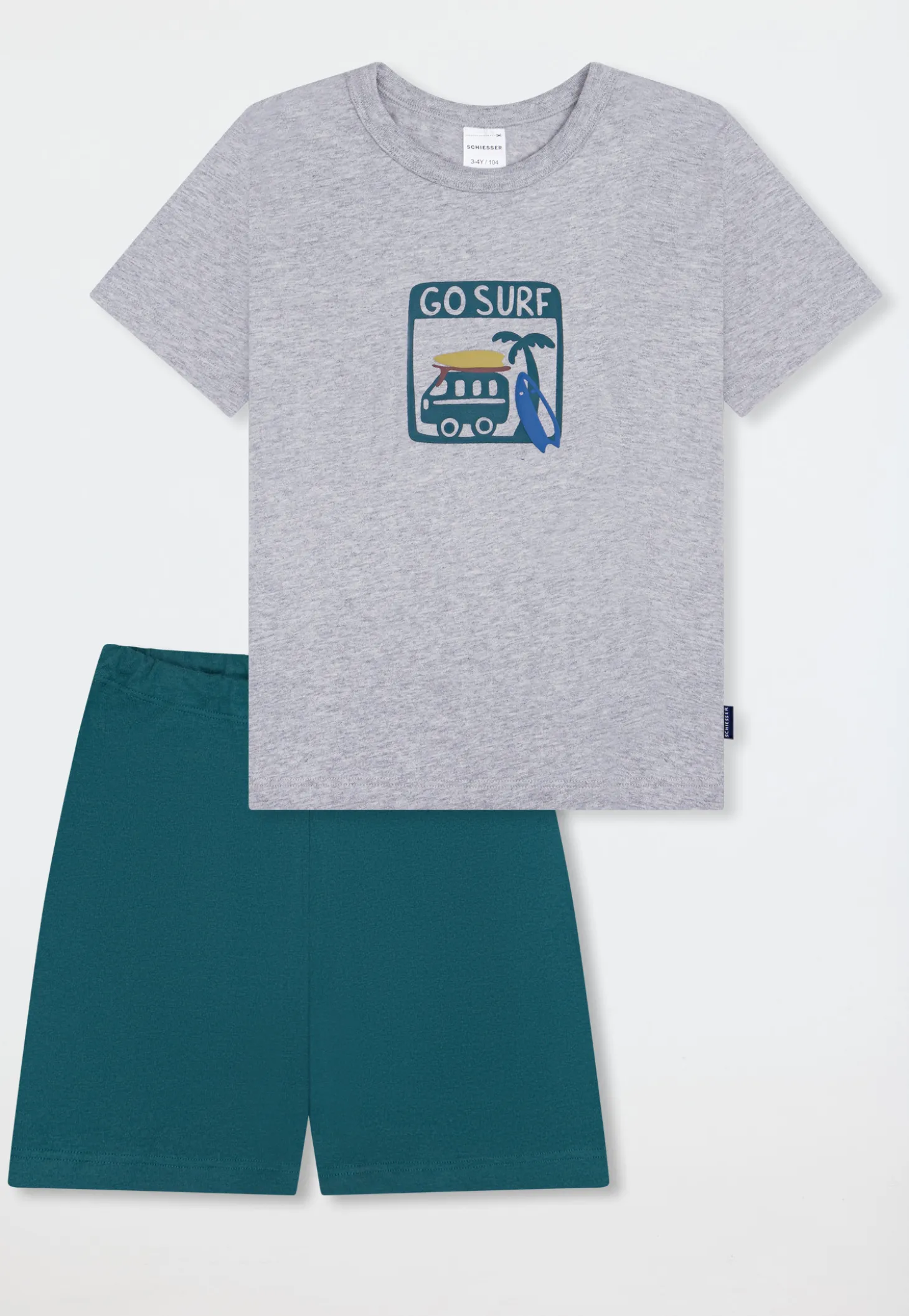 Schlafanzug kurz grau-meliert - Kids Nightwear