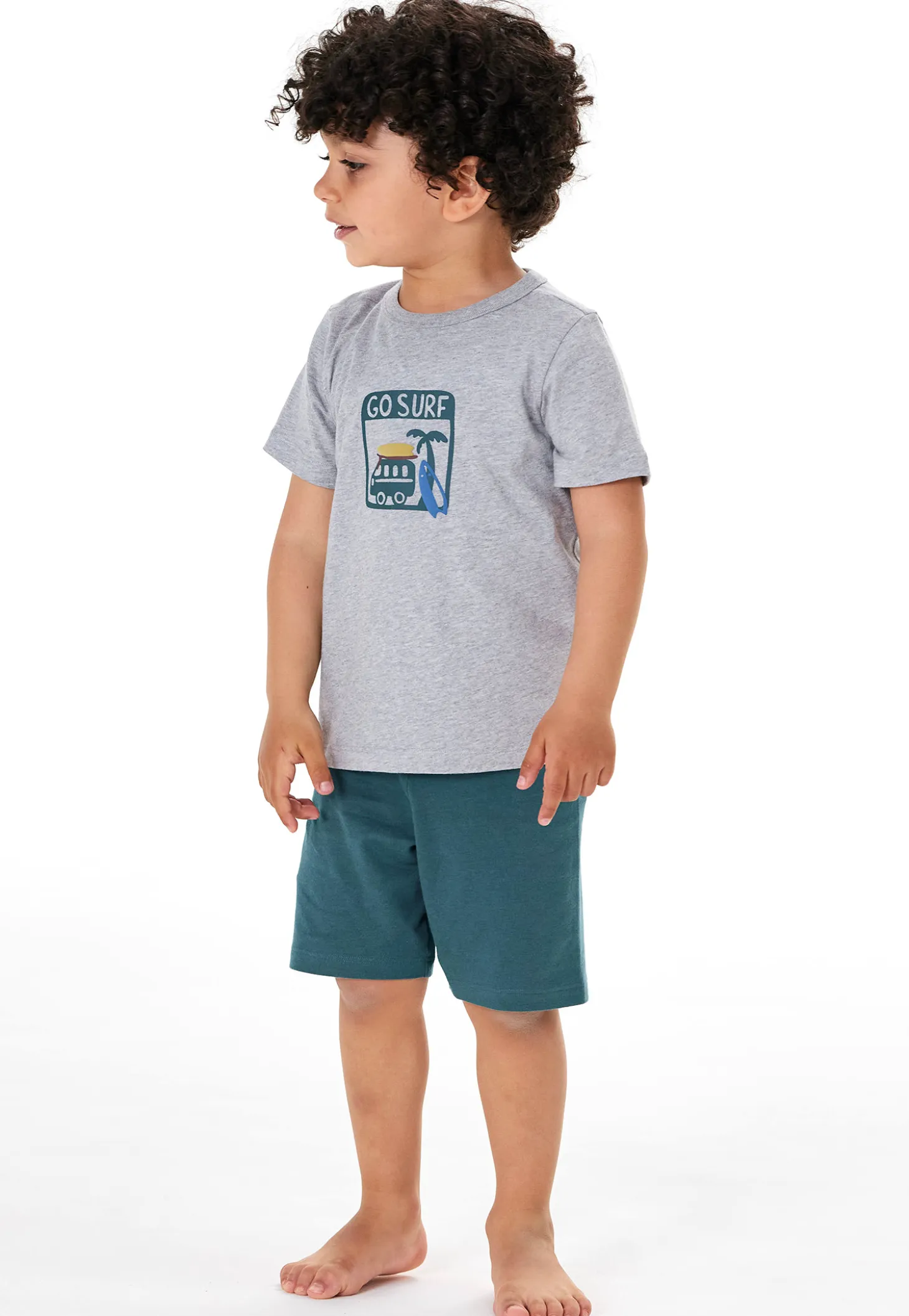 Schlafanzug kurz grau-meliert - Kids Nightwear