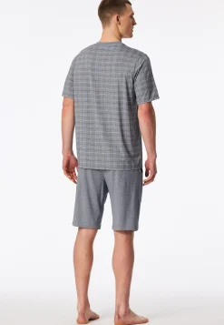 Schlafanzug kurz Jacquard admiral kariert - Selected Premium