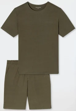 Schlafanzug kurz oliv - Modern Bonded