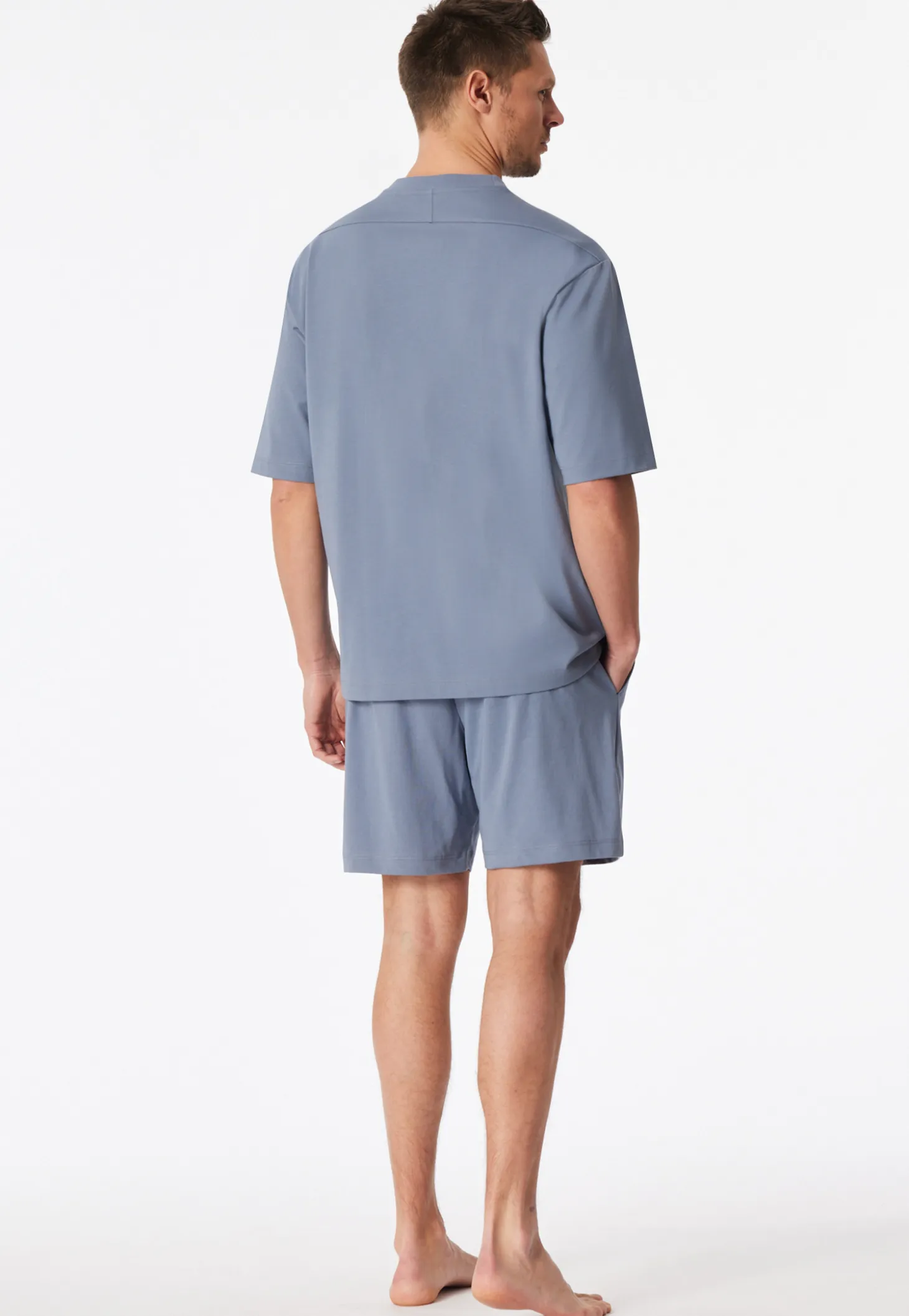 Schlafanzug kurz oversized blaugrau - Modern Nightwear