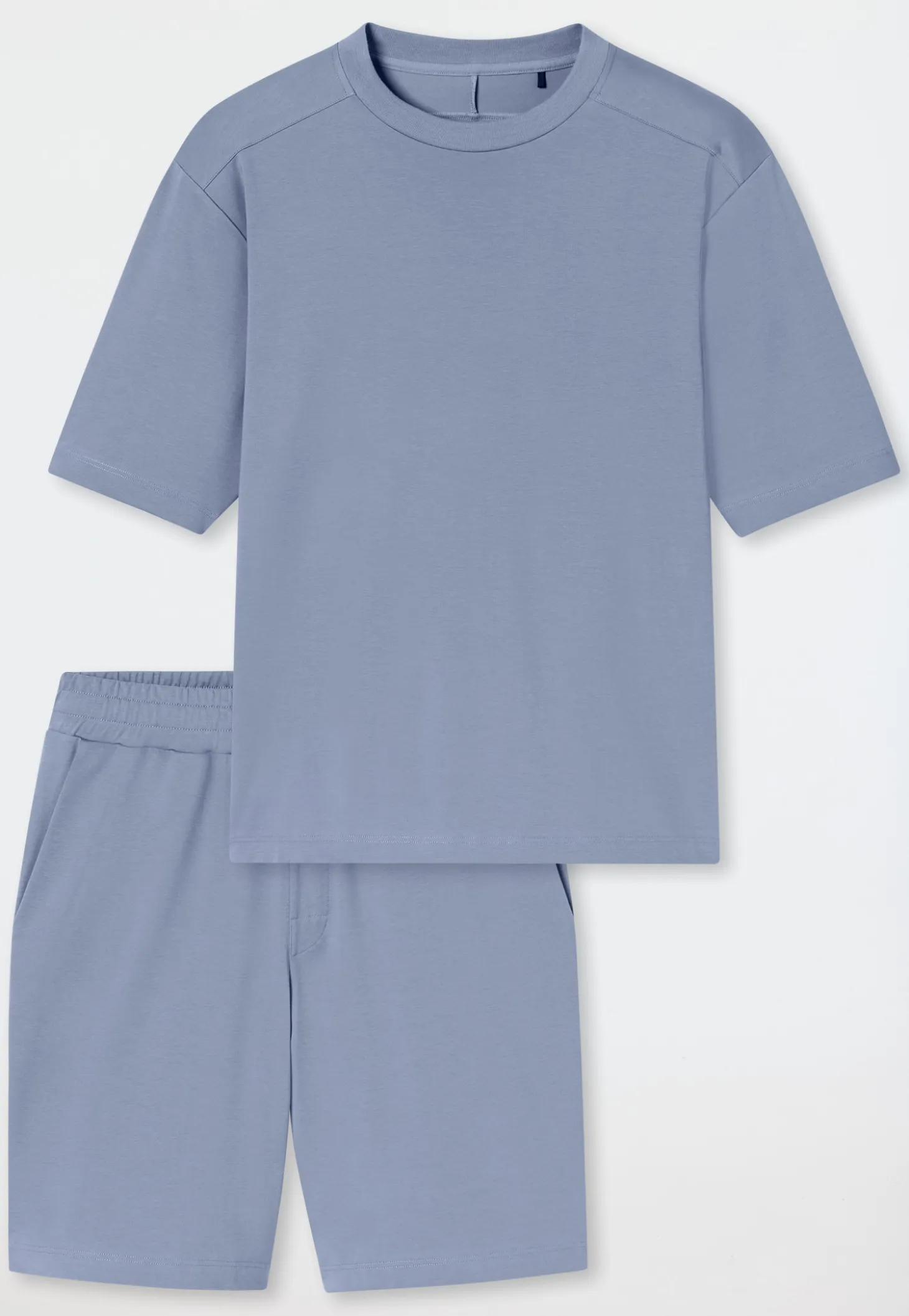 Schlafanzug kurz oversized blaugrau - Modern Nightwear