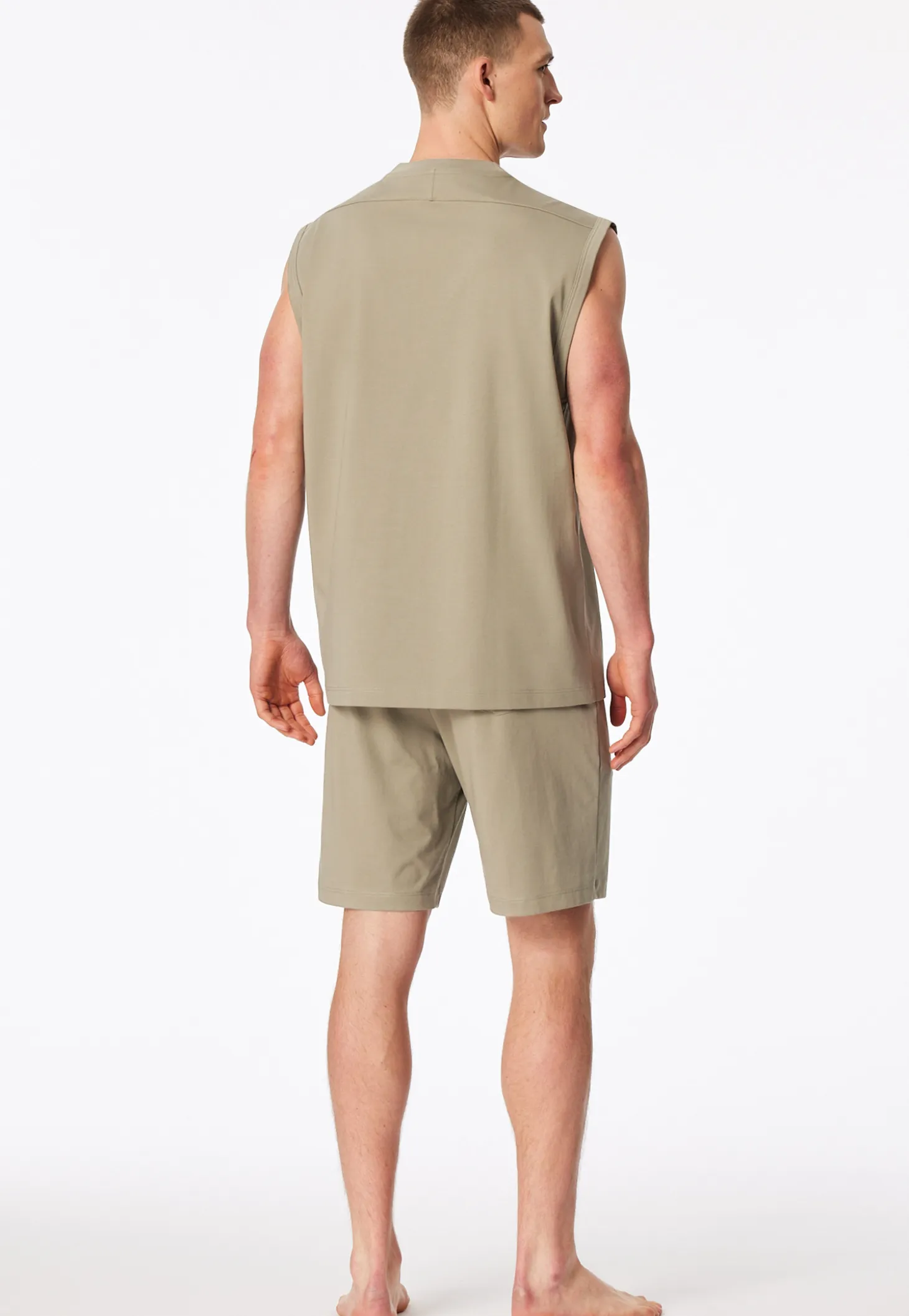 Schlafanzug kurz oversized ärmellos jade - Modern Nightwear
