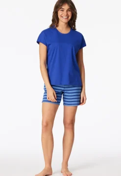 Schlafanzug kurz Ringel royal - Casual Essentials