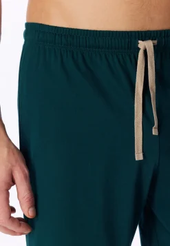 Schlafanzug kurz Ringel tiefseegrün - Casual Nightwear