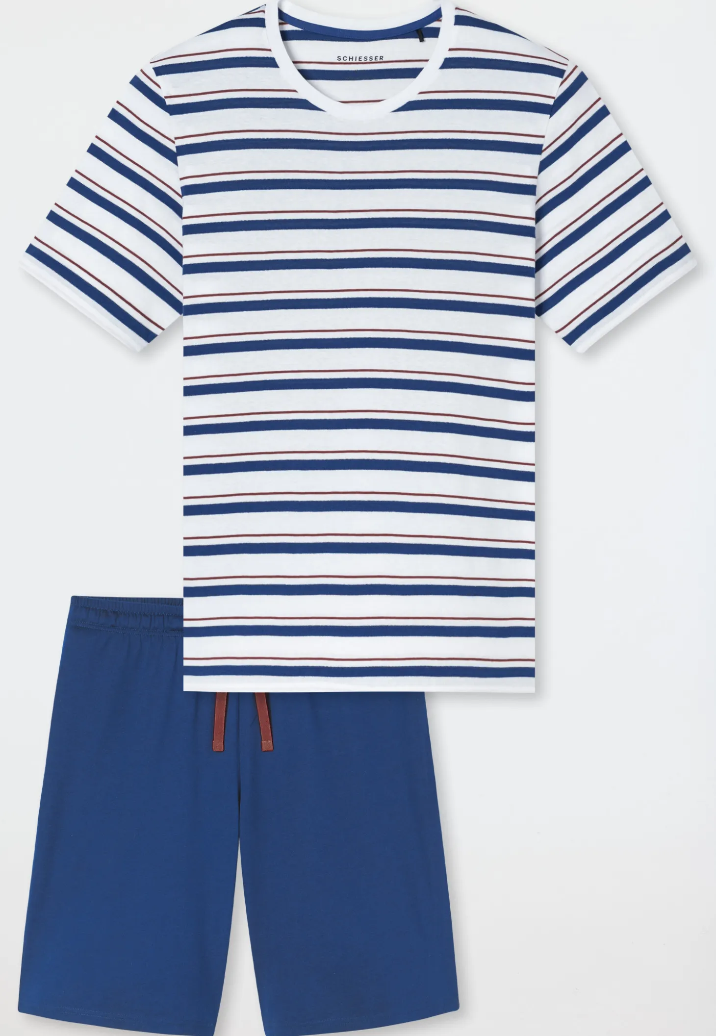 Schlafanzug kurz Ringel weiß - Casual Nightwear