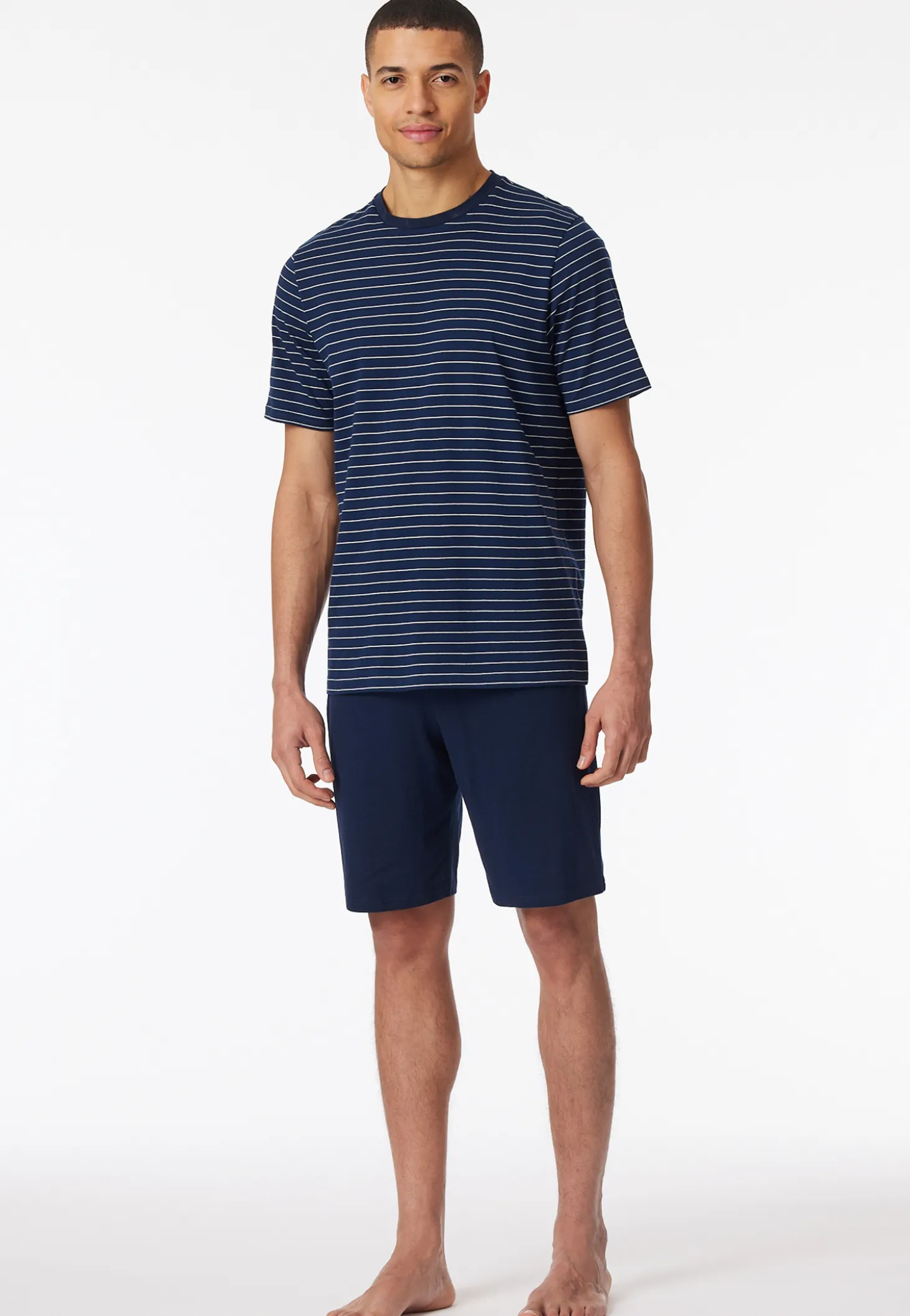 Schlafanzug kurz Streifen admiral - Casual Essentials