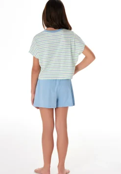Schlafanzug kurz Streifen pearl - Teens Nightwear