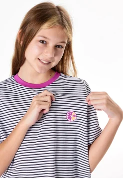 Schlafanzug kurz Streifen Zitrus fuchsia - Teens Nightwear
