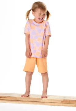 Schlafanzug kurz Zitronen pfirsichorange - Kids Nightwear