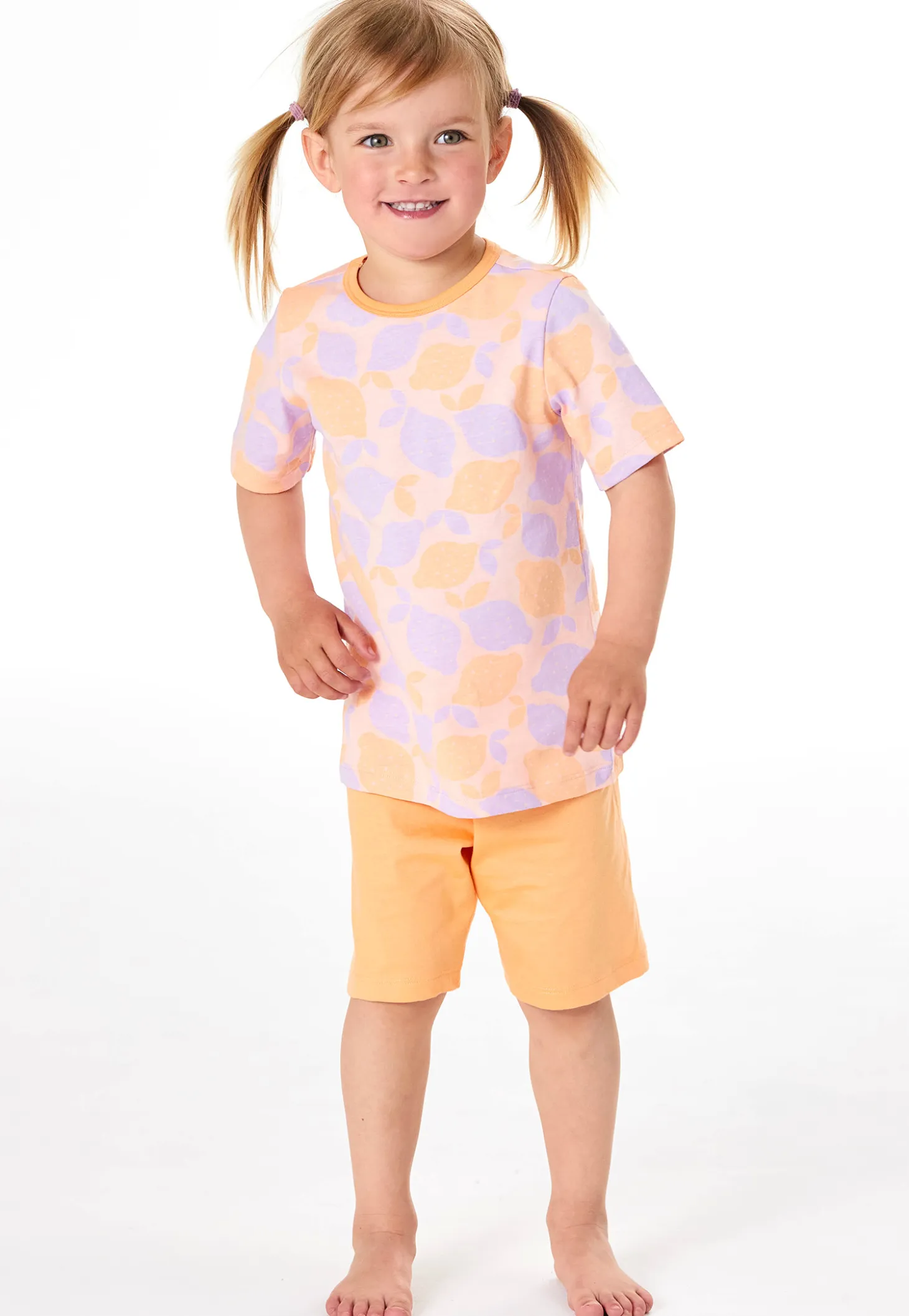 Schlafanzug kurz Zitronen pfirsichorange - Kids Nightwear