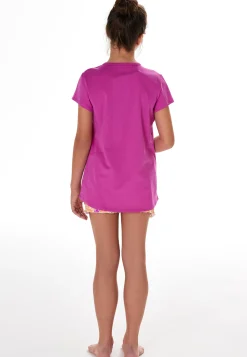 Schlafanzug kurz Zitrusfrüchte fuchsia - Teens Nightwear
