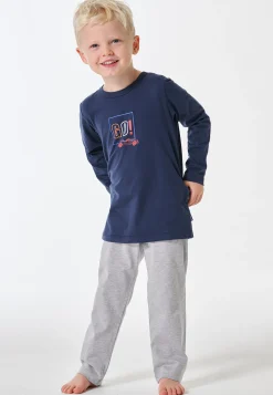 Schlafanzug lang Auto dunkelblau - Kids Nightwear