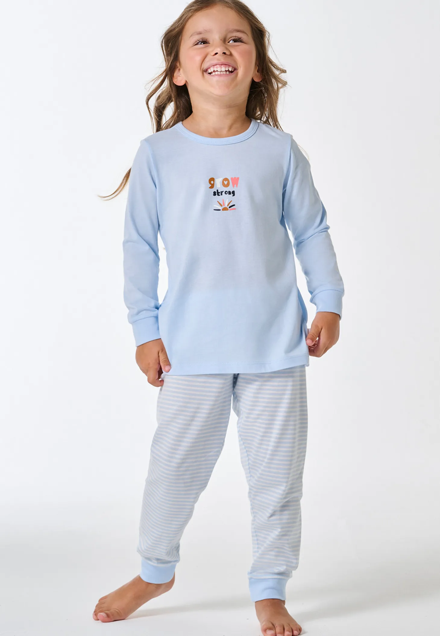 Schlafanzug lang Bündchen Ringel air - Kids Nightwear