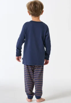 Schlafanzug lang Bündchen Ringel curry - Kids Nightwear