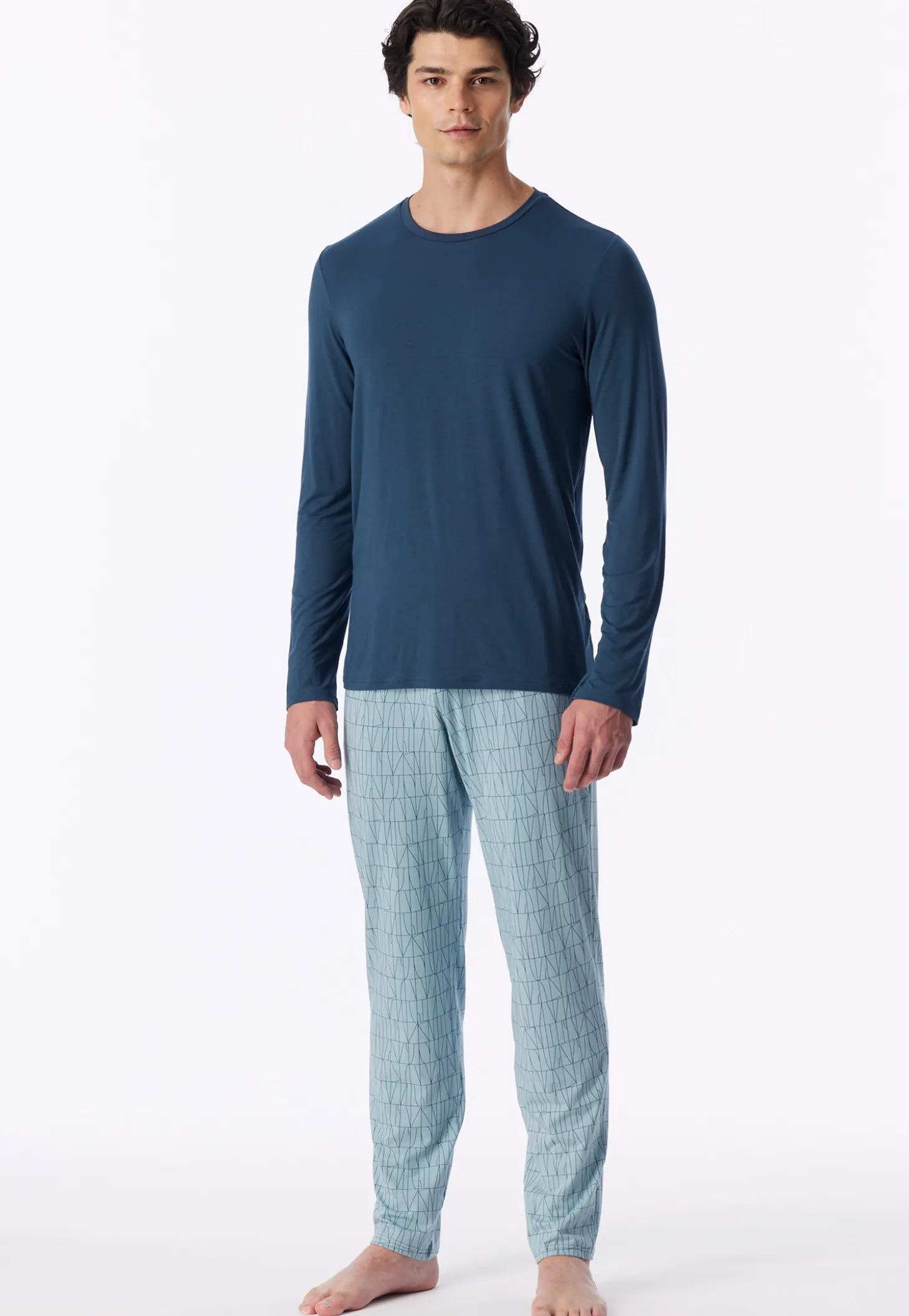 Schlafanzug lang deep blue - Long Life Soft