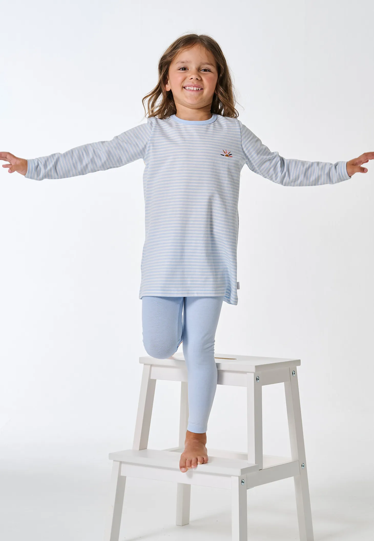 Schlafanzug lang gestreift blau - Kids Nightwear