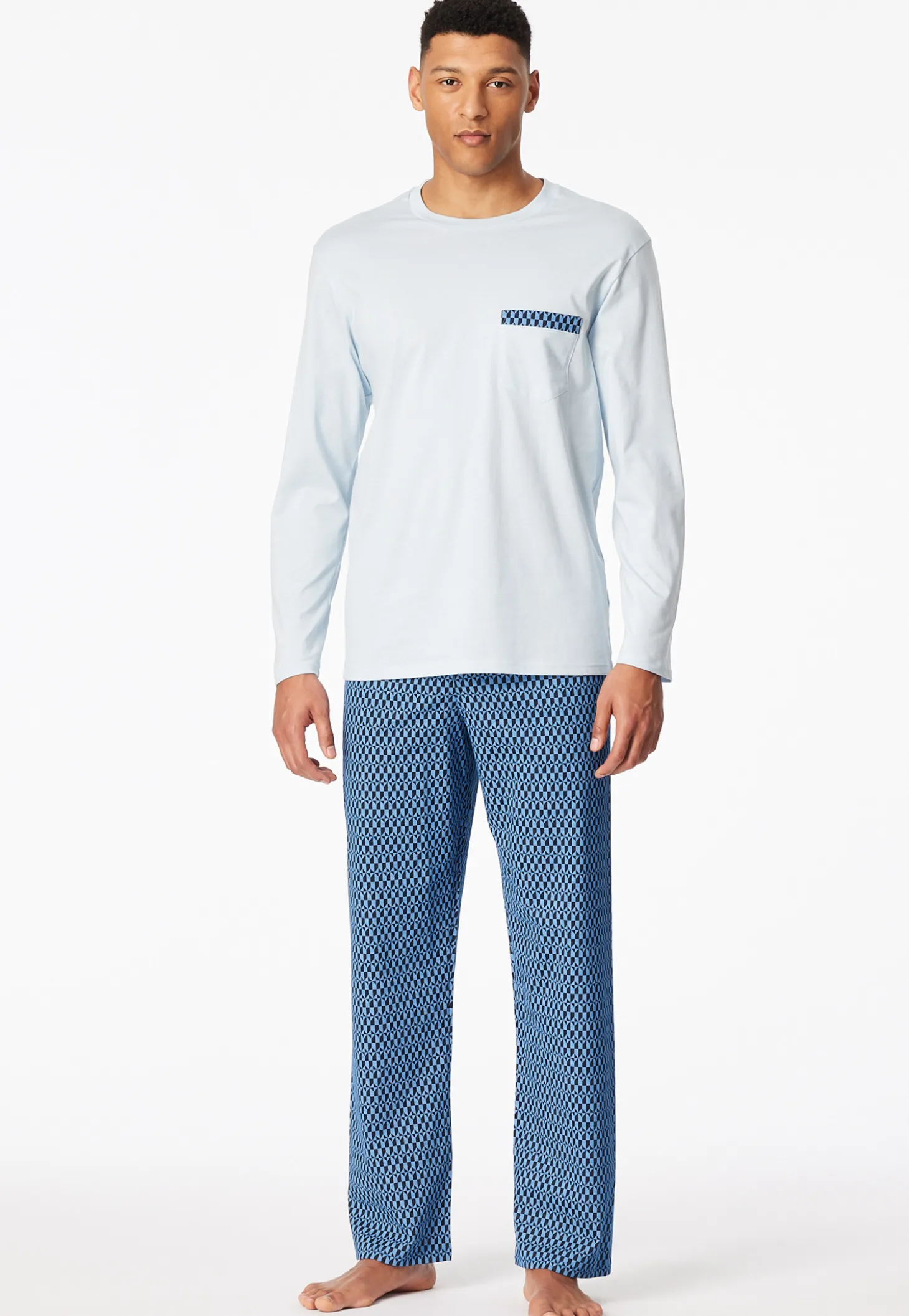Schlafanzug lang hellblau - Comfort Nightwear