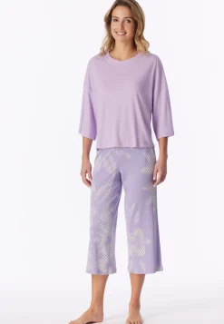 Schlafanzug 3/4-lang Interlock orchid - Modern Nightwear