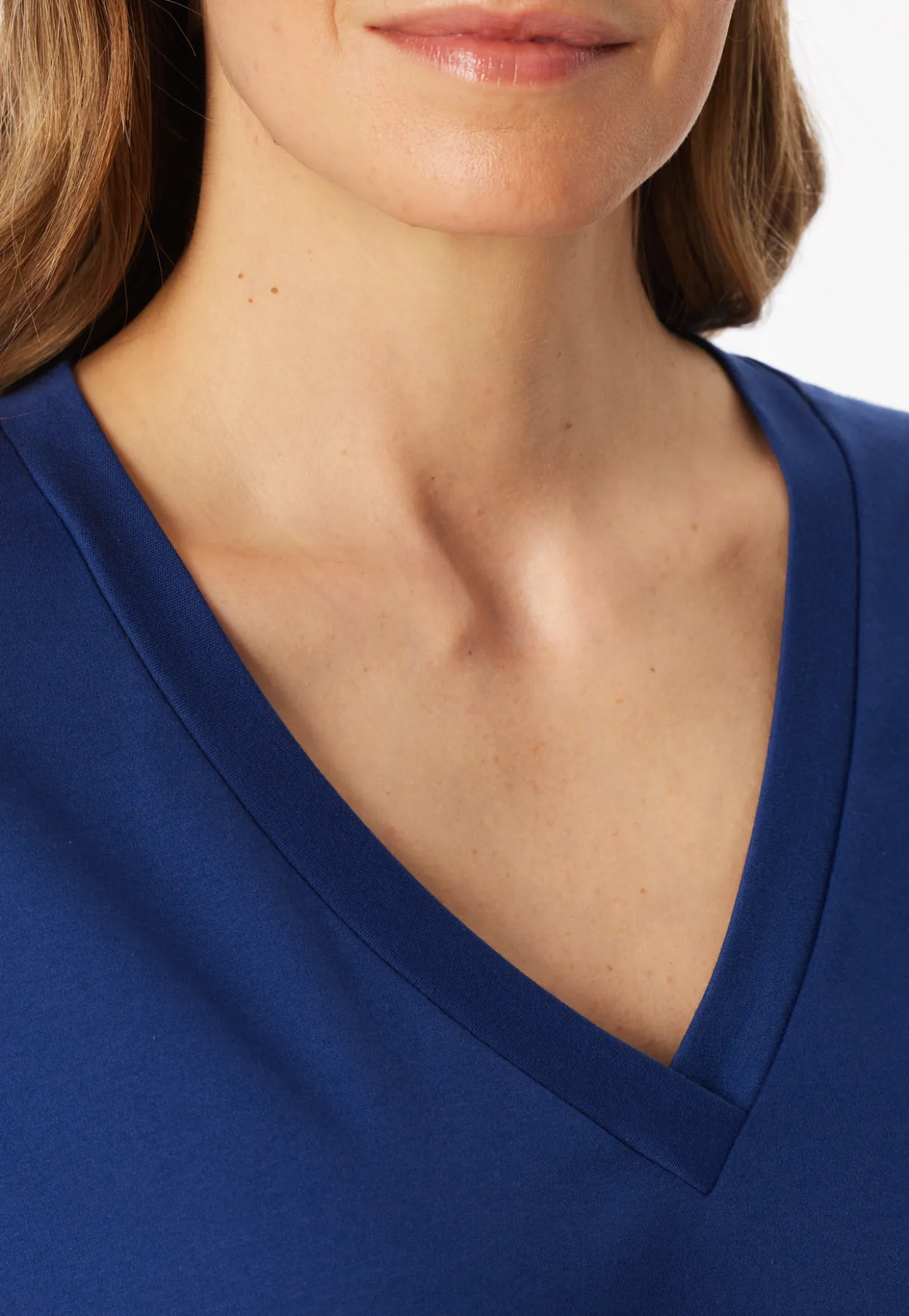Schlafanzug lang Interlock Palmen blau - Interlock