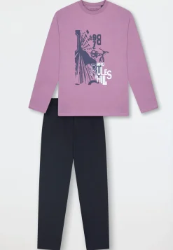 Schlafanzug lang lila - Teens Nightwear