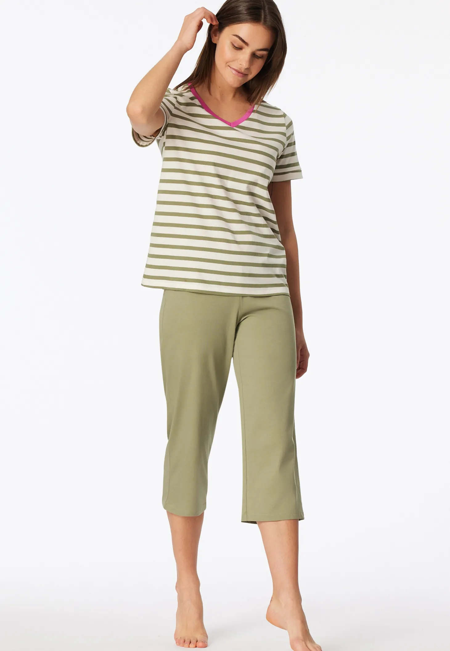 Schlafanzug 3/4-lang linde - Casual Essentials