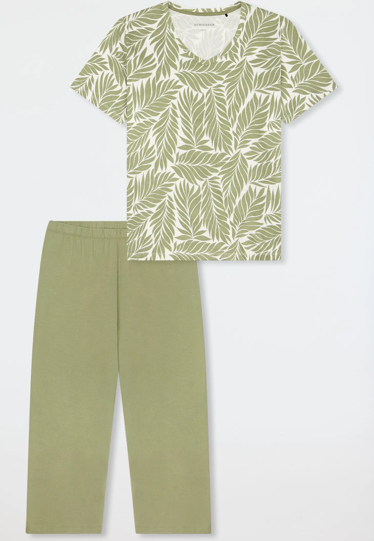 Schlafanzug 3/4-lang linde - Comfort Essentials