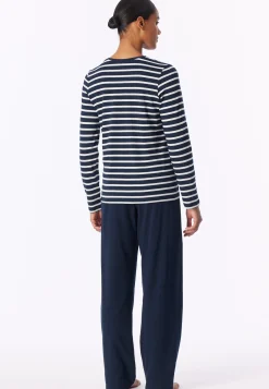 Schlafanzug lang nachtblau - Casual Essentials