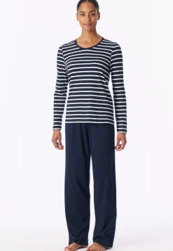Schlafanzug lang nachtblau - Casual Essentials