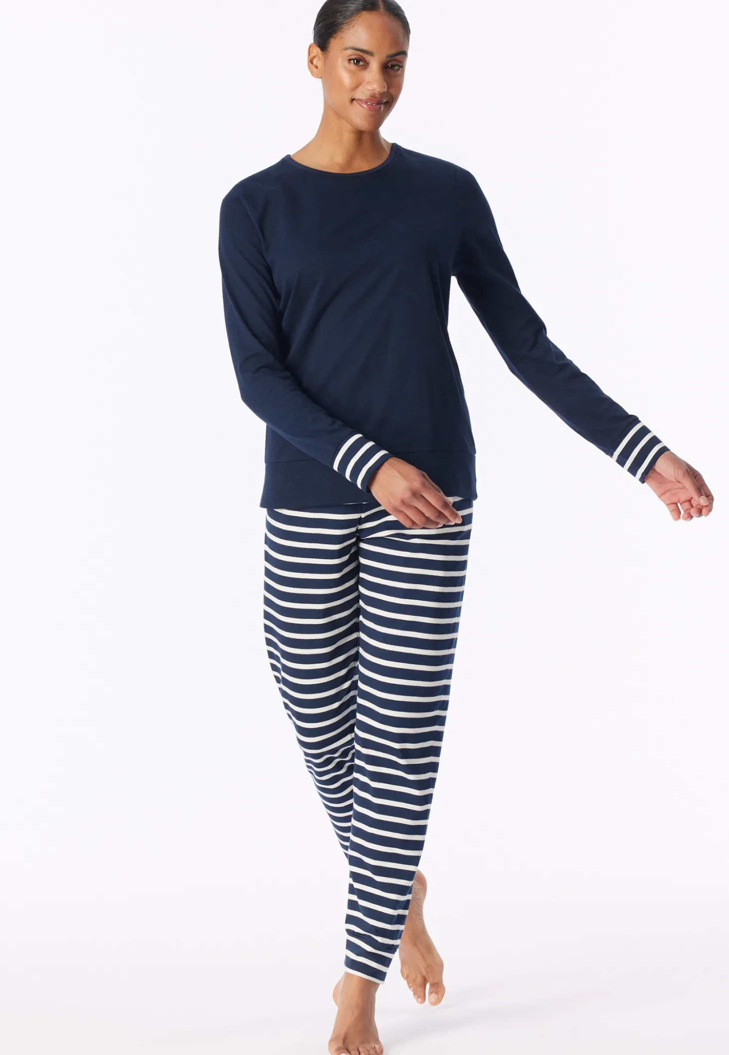 Schlafanzug lang nachtblau - Casual Essentials