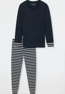 Schlafanzug lang nachtblau - Casual Essentials