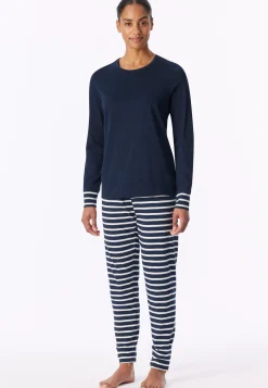 Schlafanzug lang nachtblau - Casual Essentials