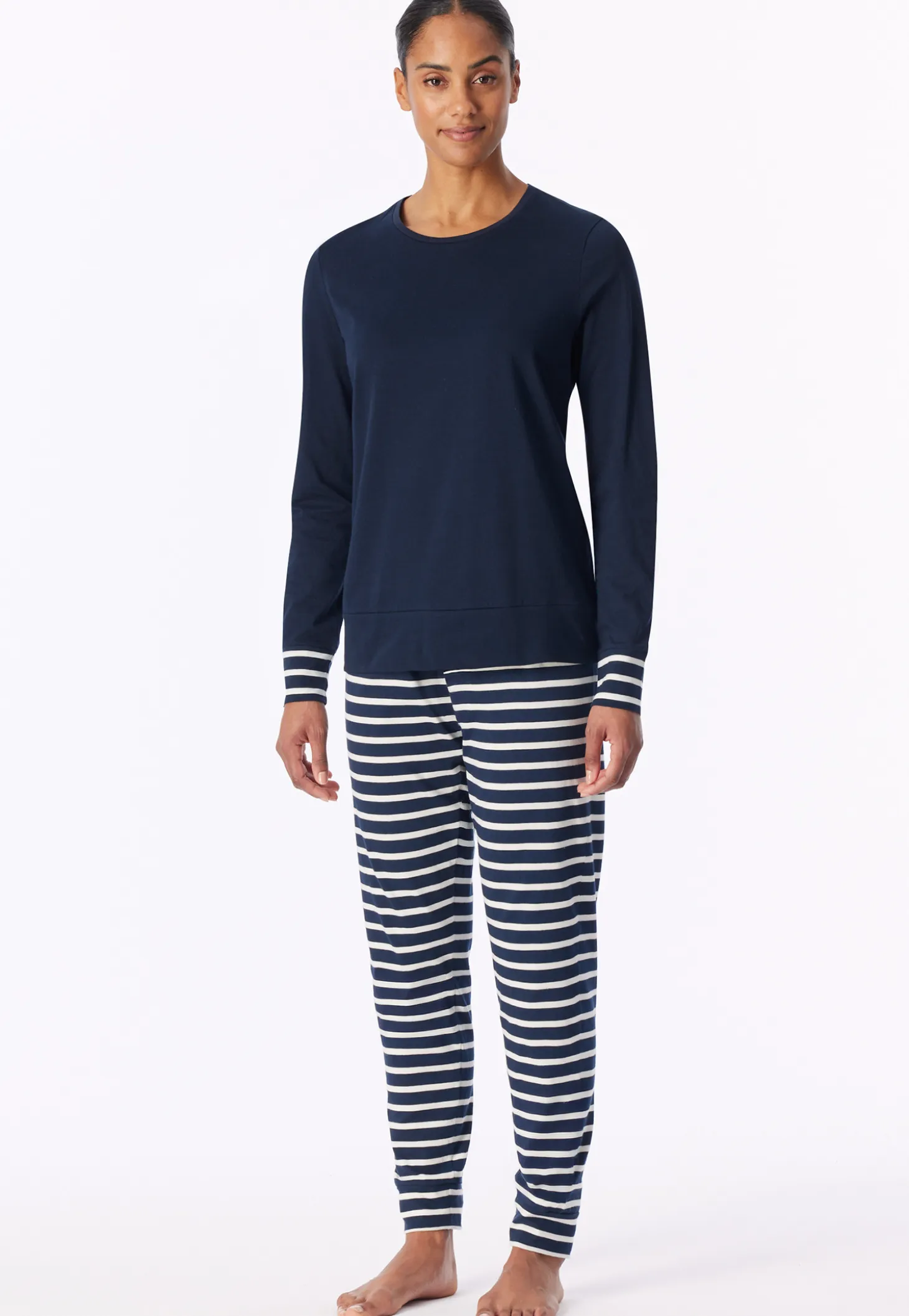 Schlafanzug lang nachtblau - Casual Essentials