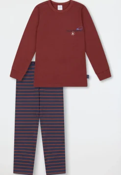Schlafanzug lang Ringel nougat - Kids Nightwear