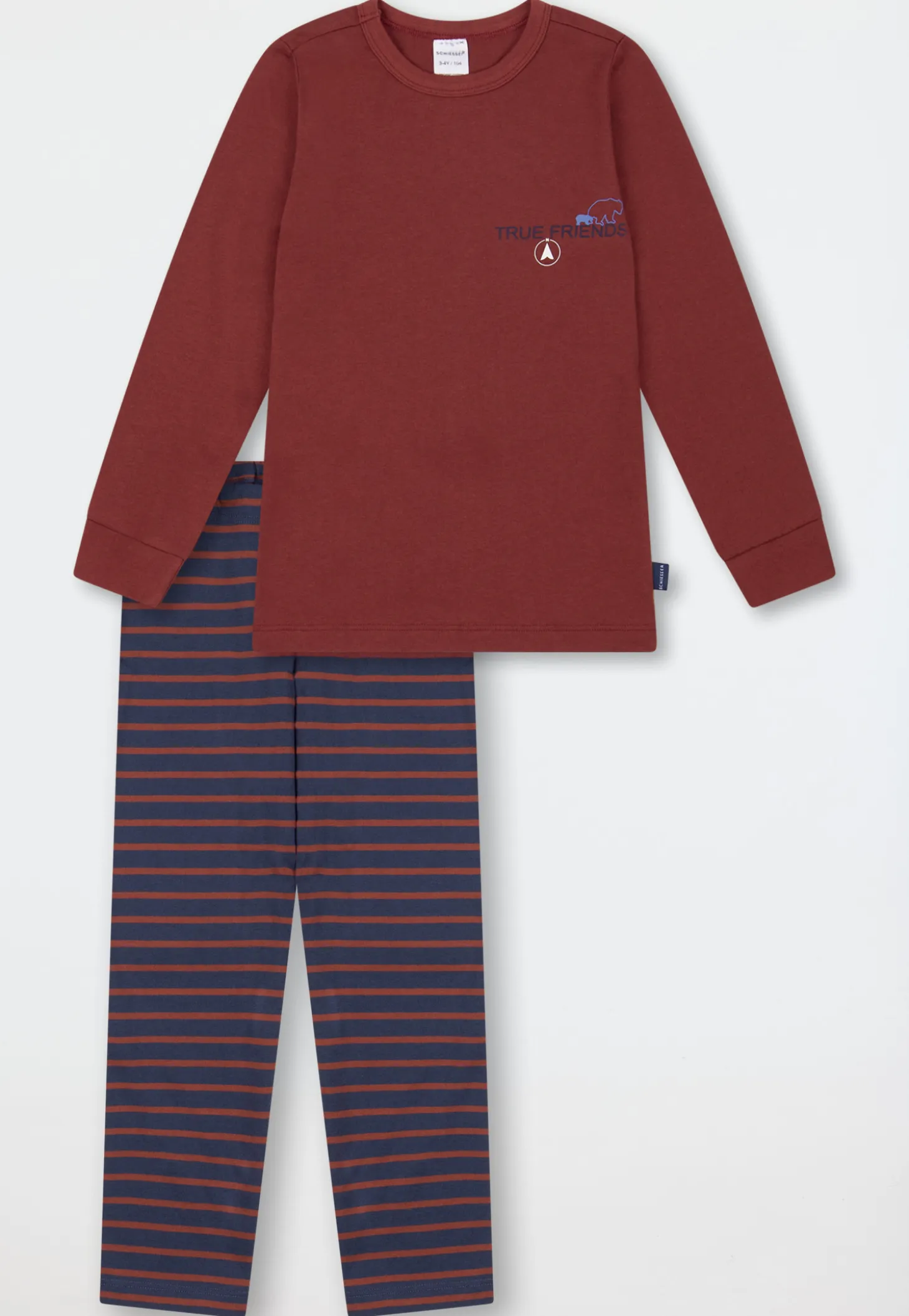 Schlafanzug lang Ringel nougat - Kids Nightwear
