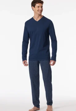 Schlafanzug lang V-Ausschnitt admiral - Casual Essentials