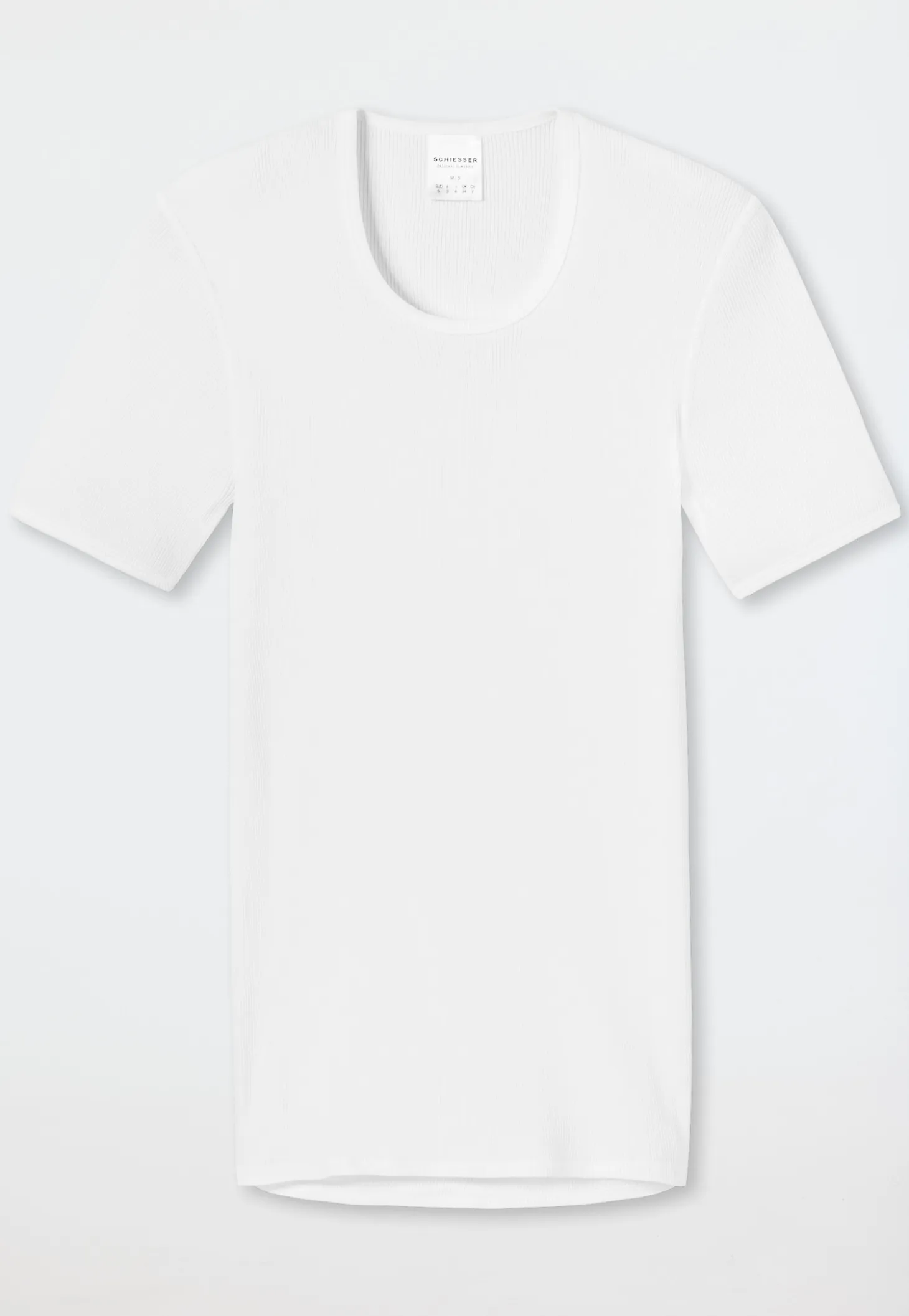 Shirt kurzarm Doppelripp weiß - Original Classics