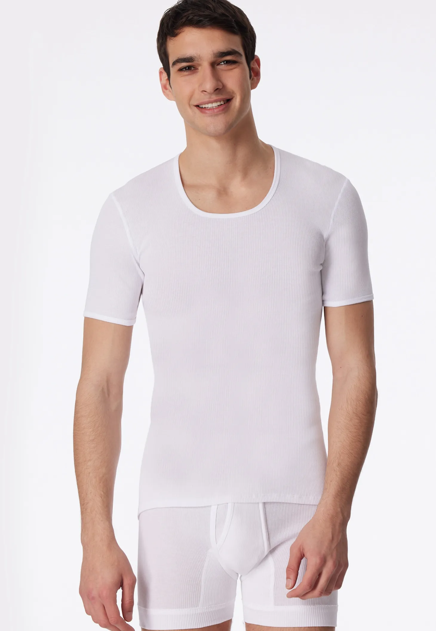 Shirt kurzarm Doppelripp weiß - Original Classics