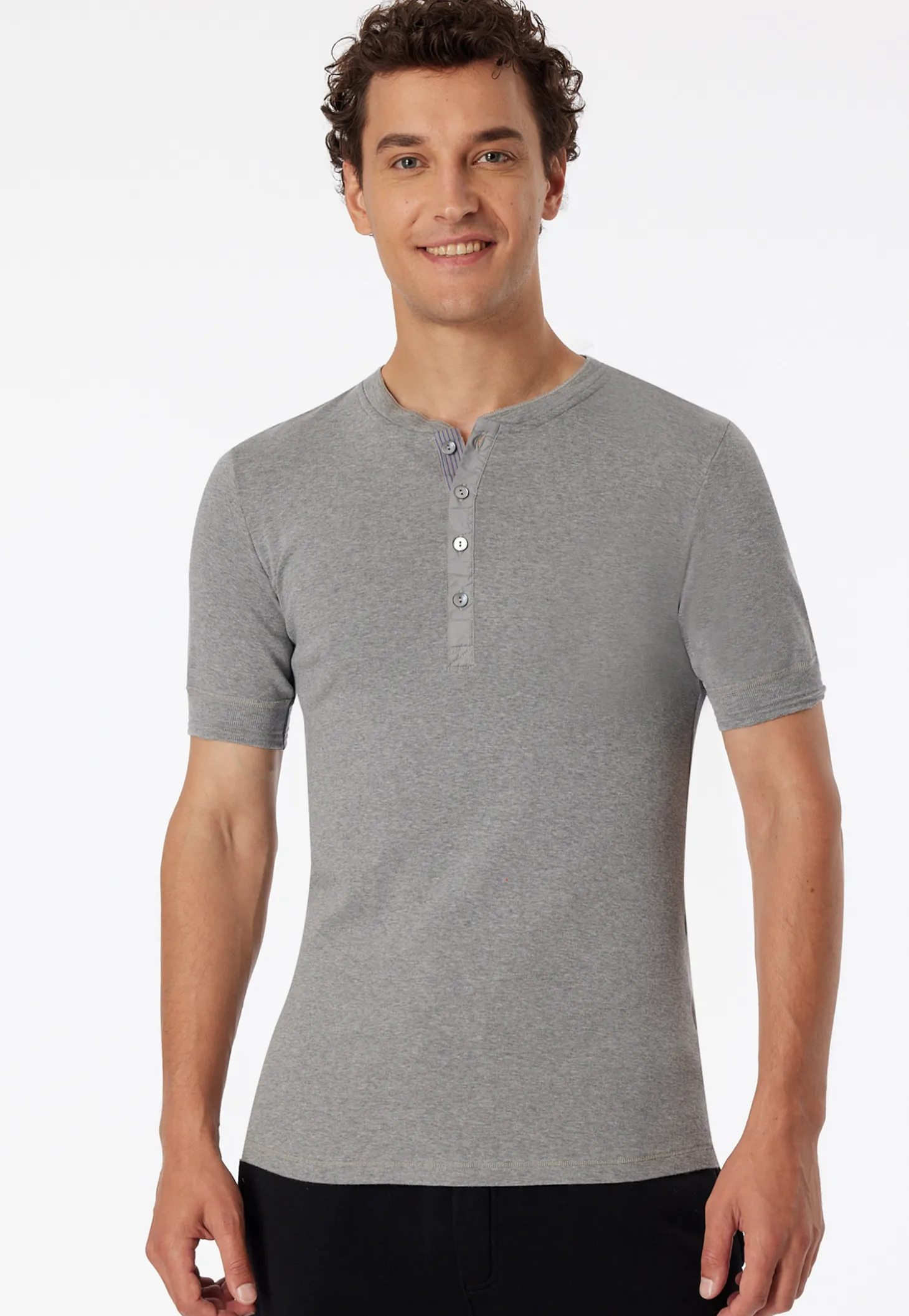 Shirt kurzarm grau meliert - Revival Karl-Heinz