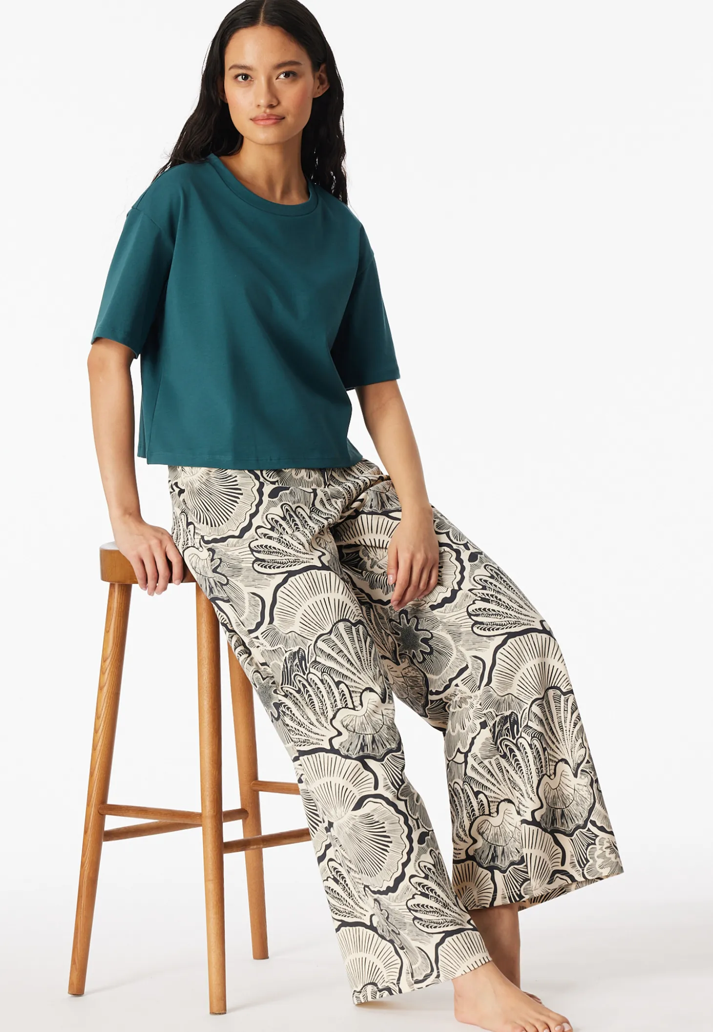 Shirt kurzarm Heavy Single Jersey grün - Mix+Relax