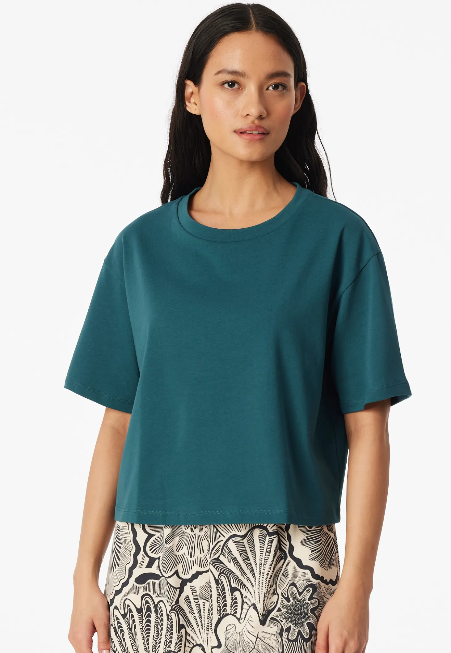 Shirt kurzarm Heavy Single Jersey grün - Mix+Relax