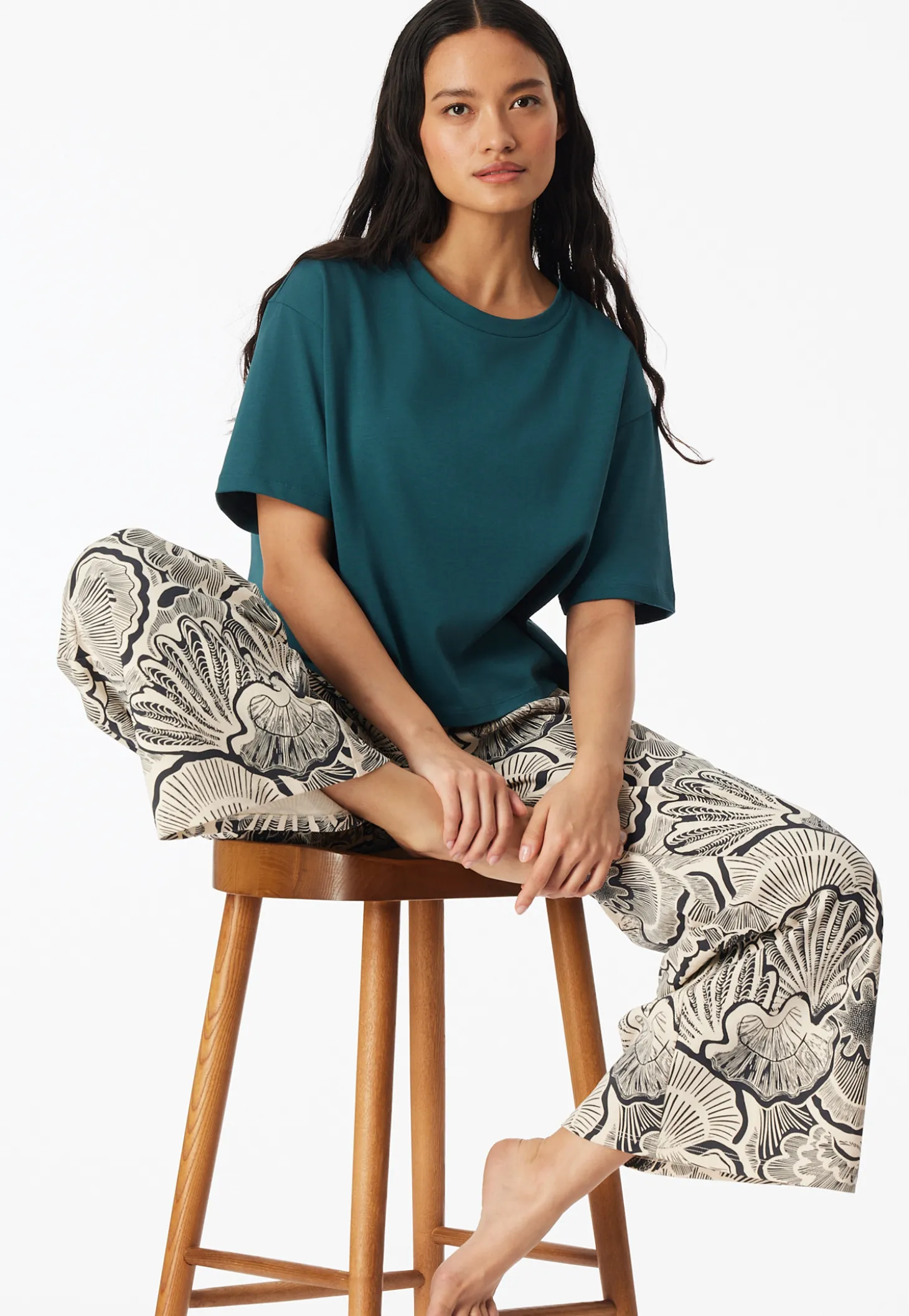 Shirt kurzarm Heavy Single Jersey grün - Mix+Relax