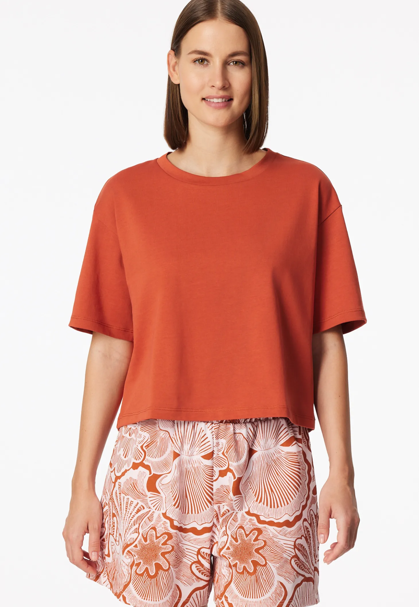 Shirt kurzarm Heavy Single Jersey terracotta - Mix+Relax