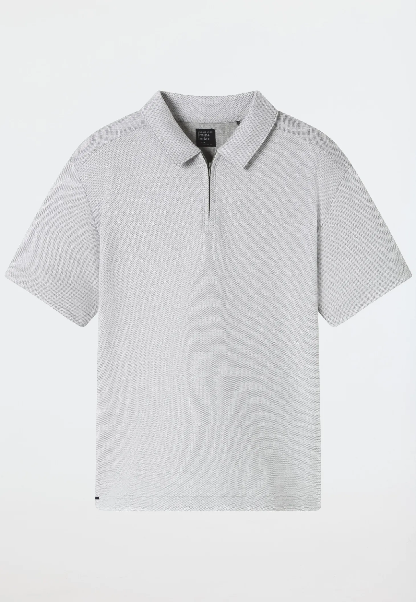 Shirt kurzarm Jacquard Reißverschluss jade - Mix+Relax