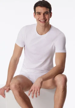 Shirt kurzarm Jersey elastisch rundhals weiß - Long Life Soft