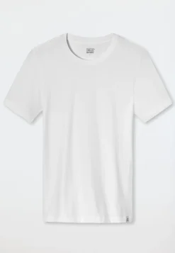 Shirt kurzarm Jersey elastisch rundhals weiß - Long Life Soft