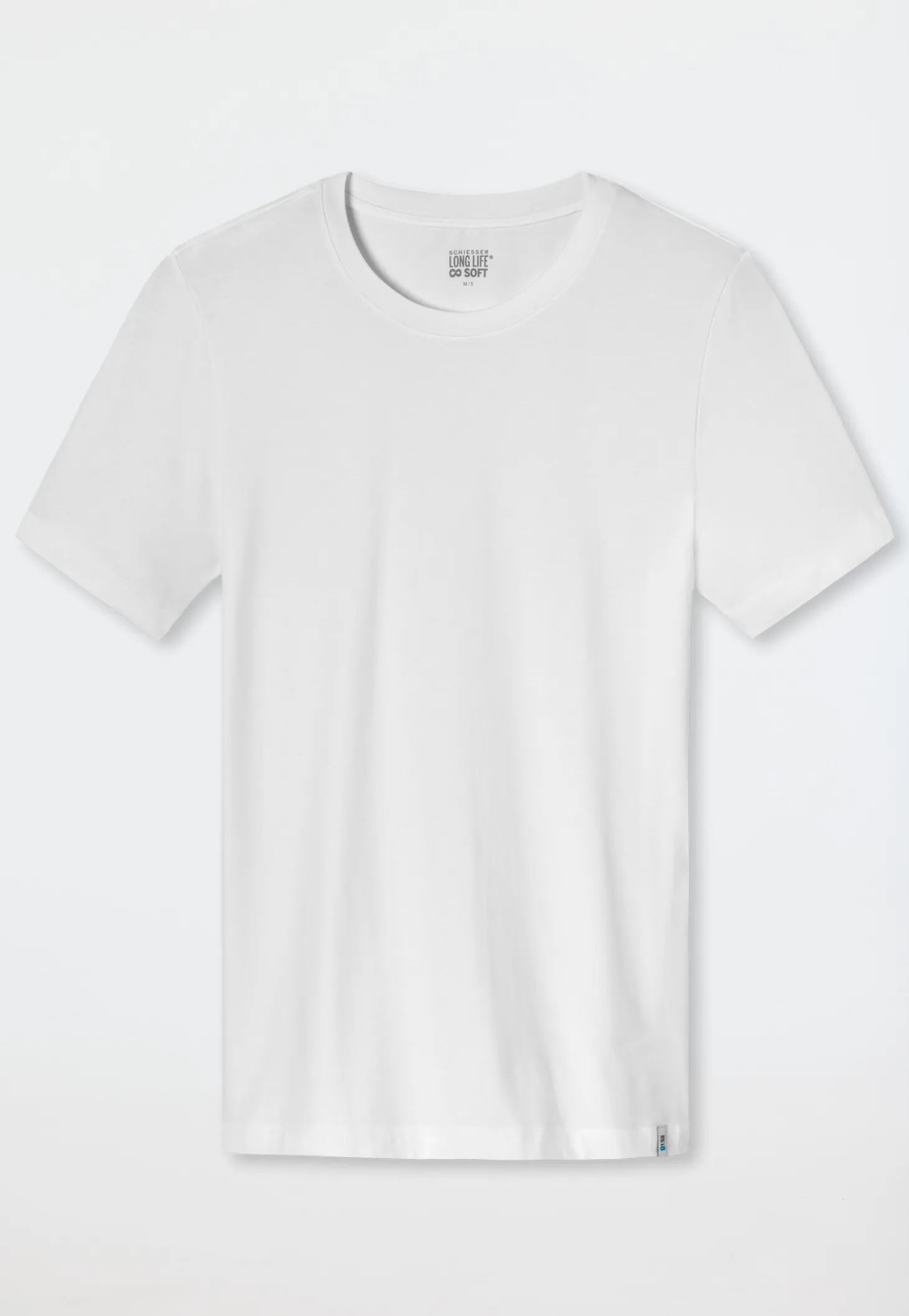 Shirt kurzarm Jersey elastisch rundhals weiß - Long Life Soft
