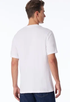 Shirt kurzarm Jersey 2er-Pack rundhals weiß - American T-Shirt