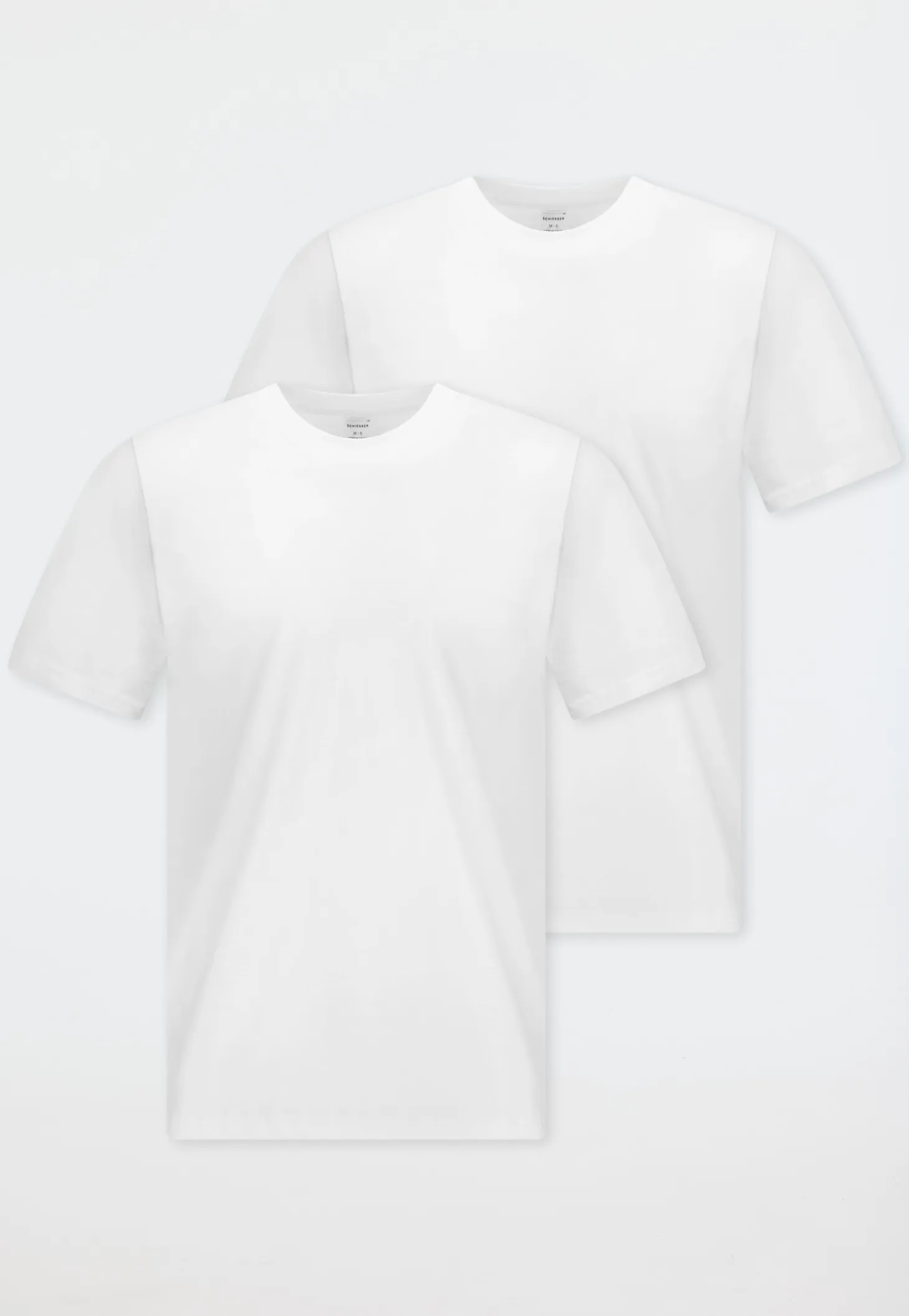 Shirt kurzarm Jersey 2er-Pack rundhals weiß - American T-Shirt